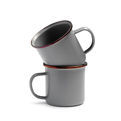 Enamel Cup Set - Slate Gray