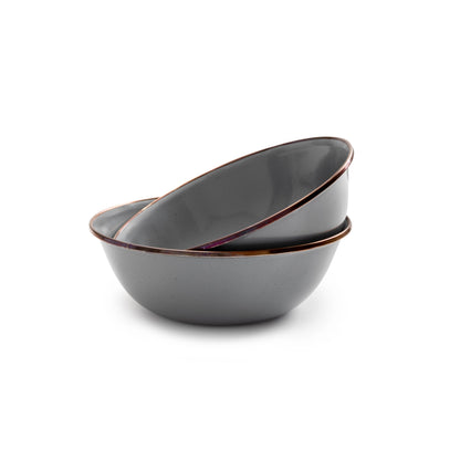 Enamel Bowl Set - Slate Gray