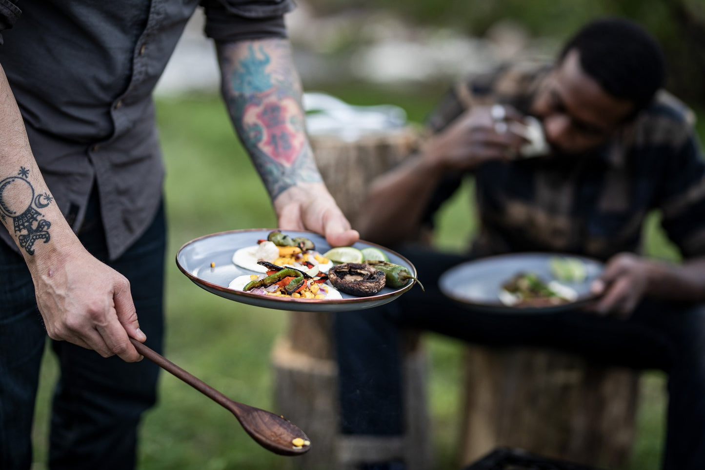 Enamel Deep Plate Set - Slate Gray