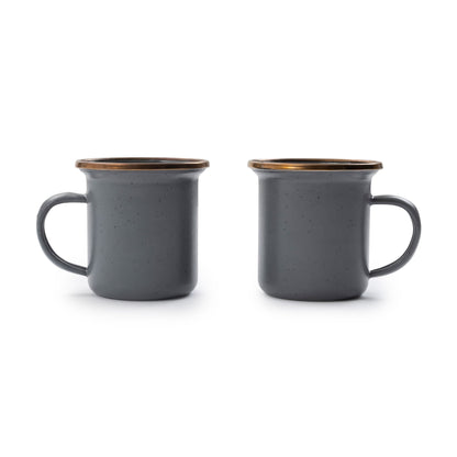 Enamel Espresso Cup Set - Slate Gray